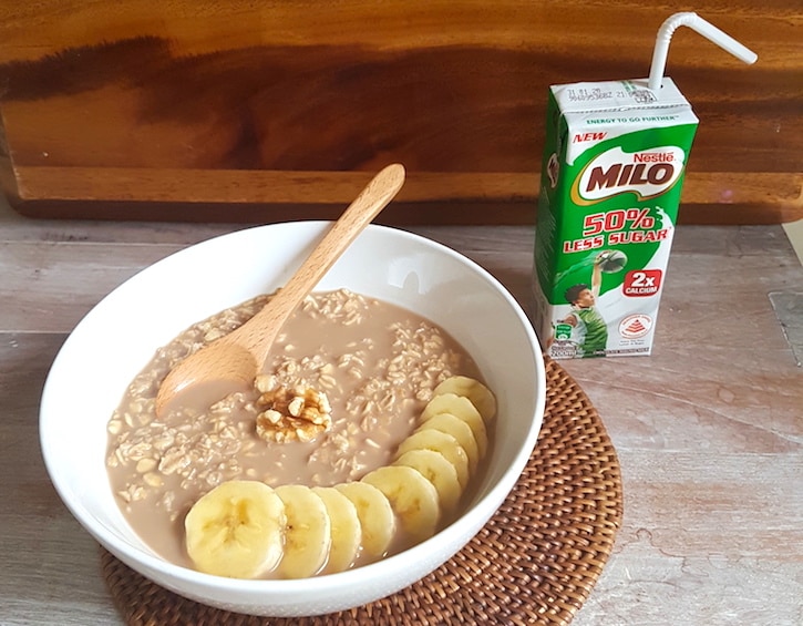 Milo 50% less sugar for healthy treats for kids on the go