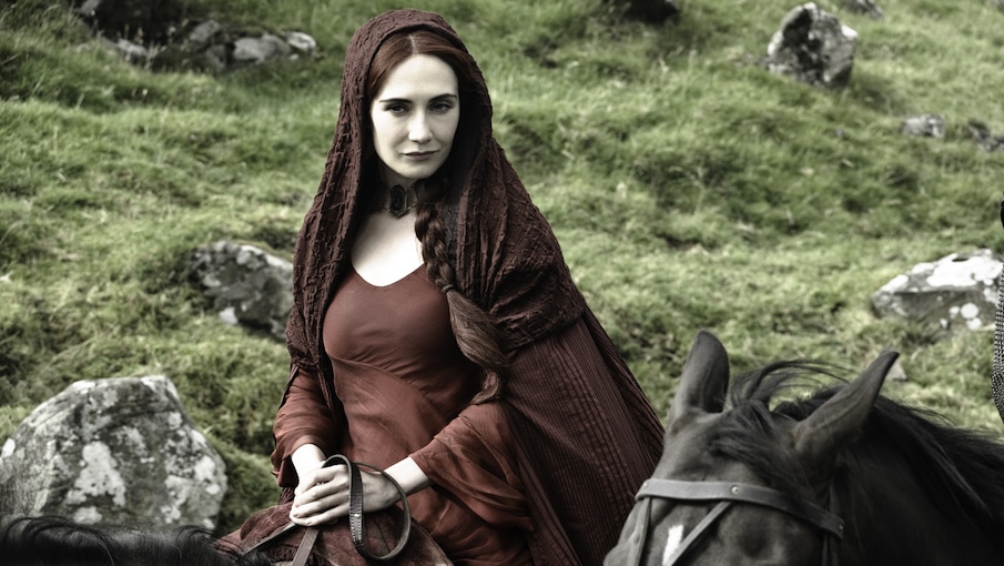 The Lady Melisandre also known as the Red Witch on Game of Thrones