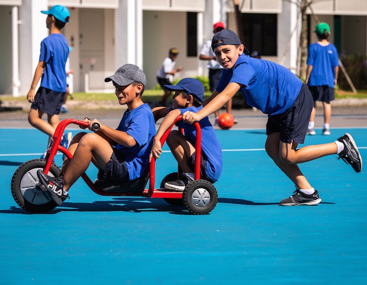 Kids having fun on the playground at one world international school (OWIS) in singapore