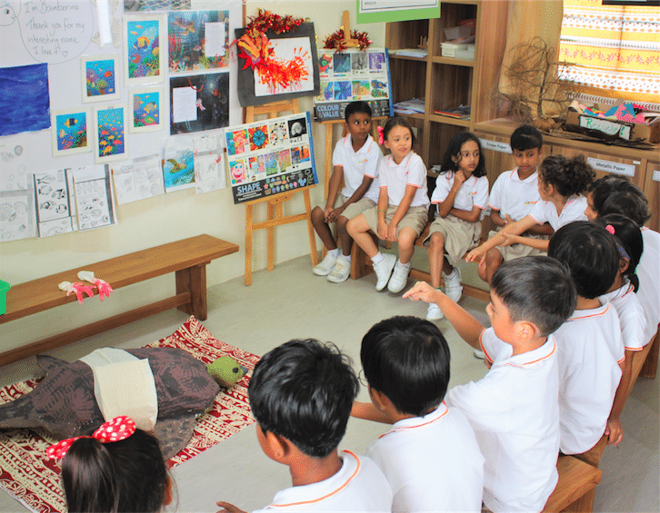 Primary students at The Grange Institution