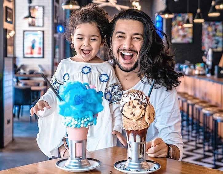 kids friendly cafe singapore restaurants black taps milkshakes father and daughter