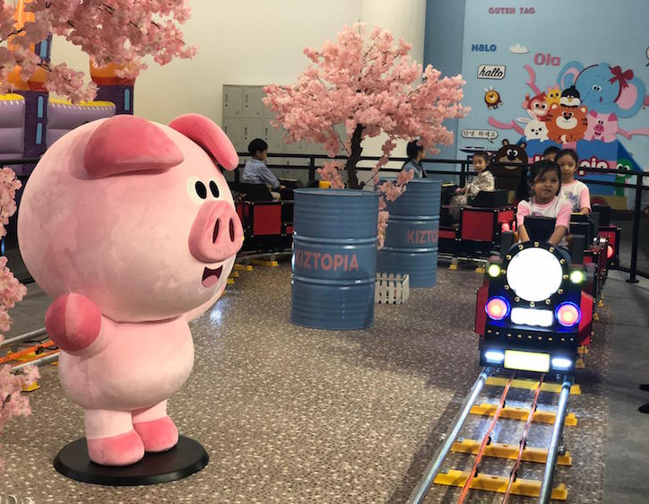 train ride at kiztopia indoor playground