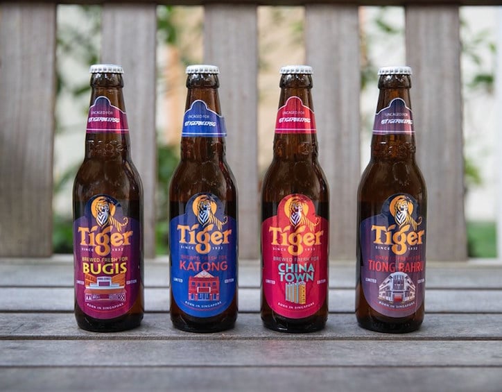toger beer singapore series bottles