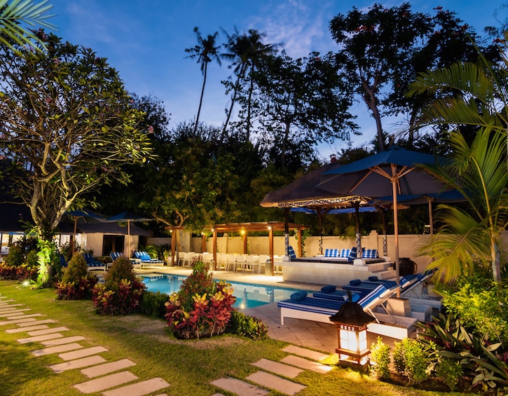 the villa pool at frontyard family retreats in bali