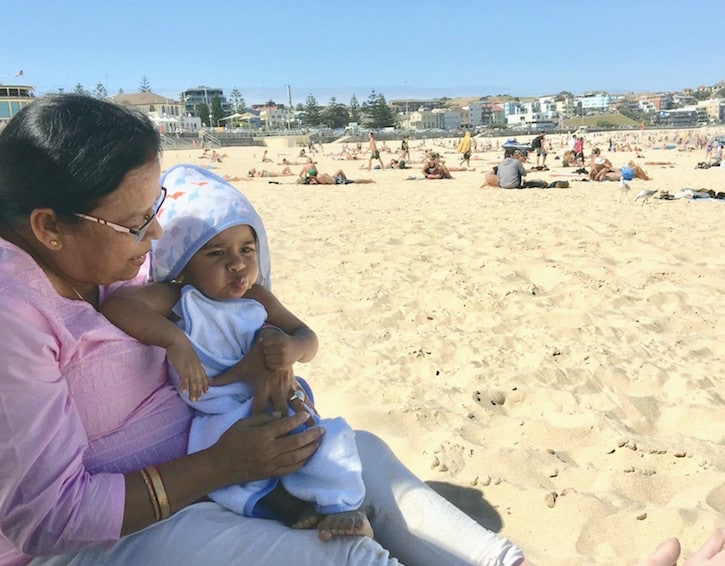 bonding with grandparents on holiday at bondi beach sydney