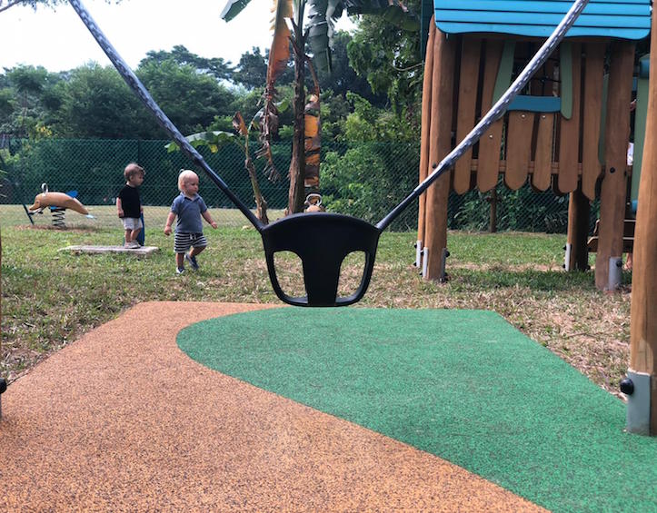 baby jumper swing on the new dempsey playground at baker & cook