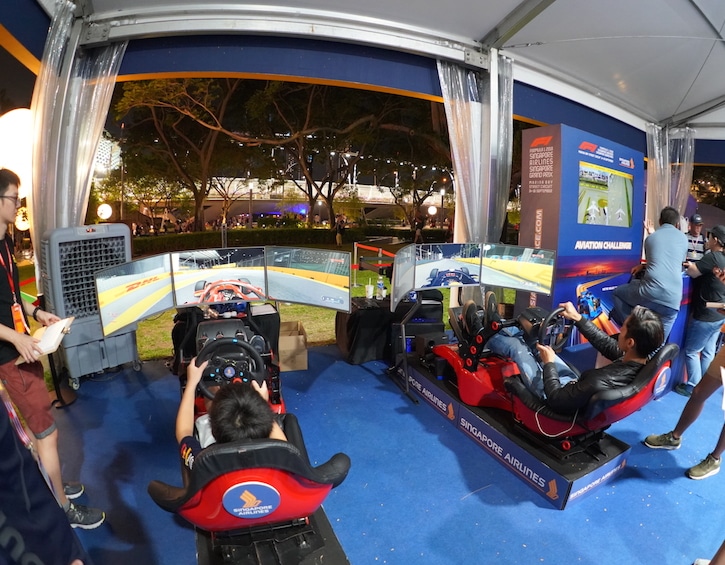 ride simulators at the singapore grand prix fan village