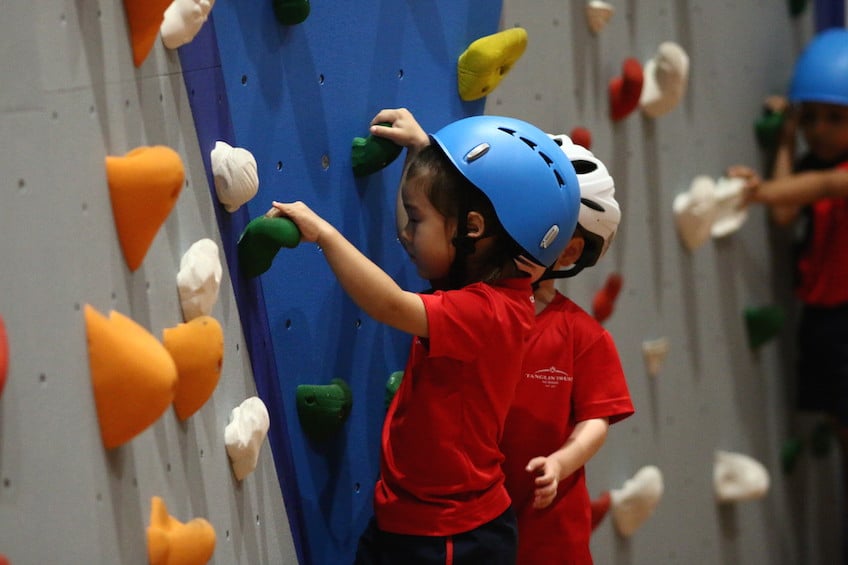 tanglin trust school nursery outdoor activities rock climbing