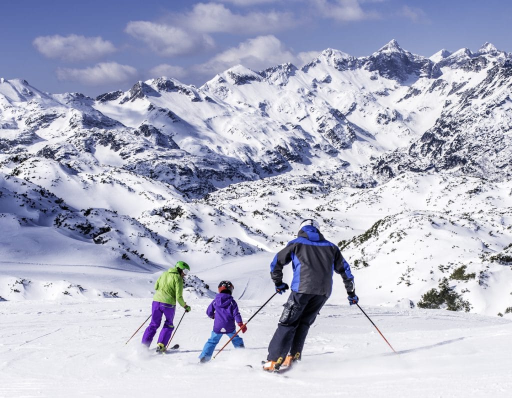 family skiing holiday