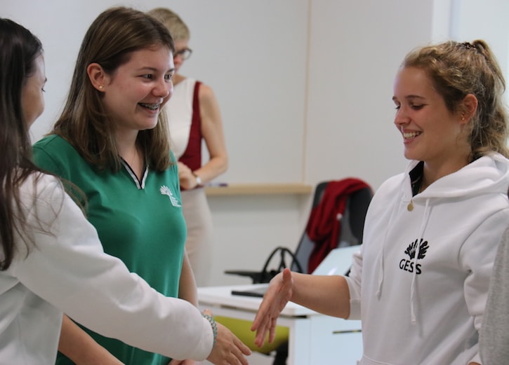 gess students do mock interview to prepare for university and future job prospects