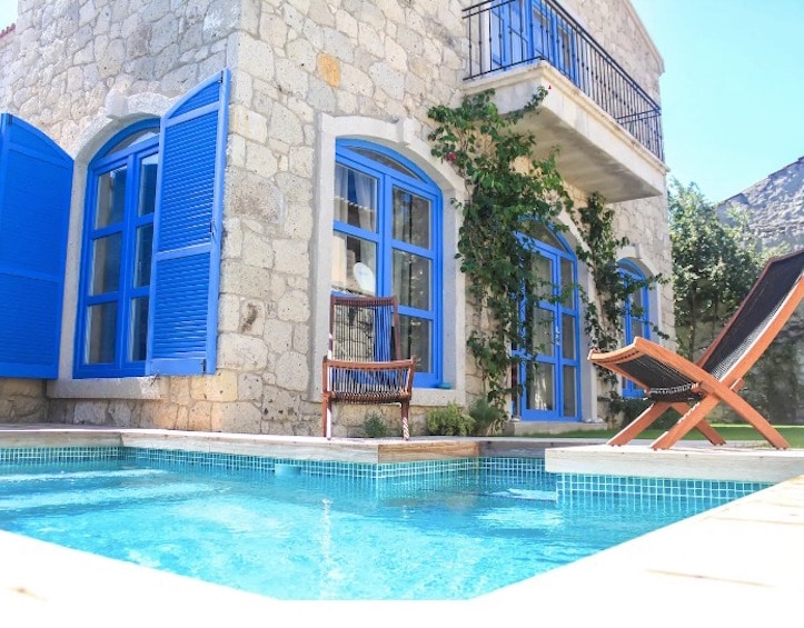 airbnb villa with a pool in turkey