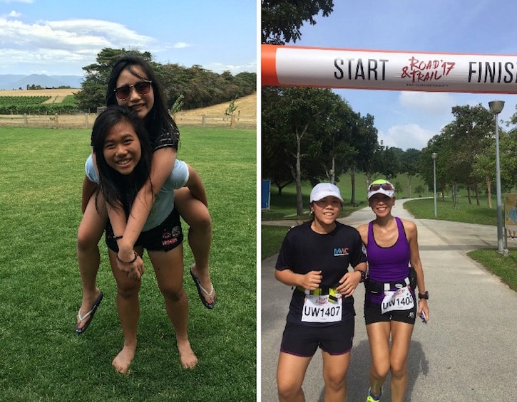 marathon runner laura koh doing a race with her daughter