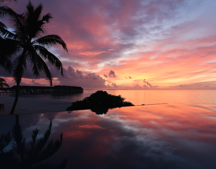 sunset at maldives family resort lux south ari atoll 