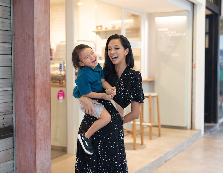 starter lab bakery founder min siah with her son kai