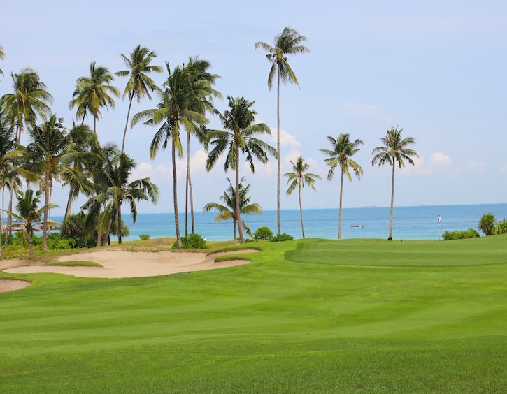 what to do in bintan laguna golf hole 2 overlooks the ocean