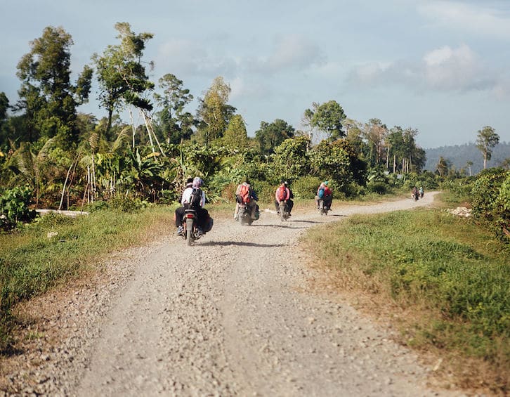 motorbike on siberut island mentawai sumatra