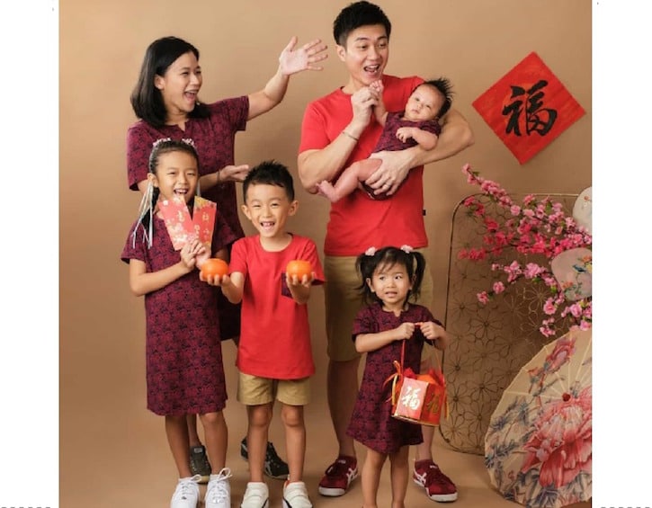 chinese new year fashion matching outfits family moley apparels baby onesie