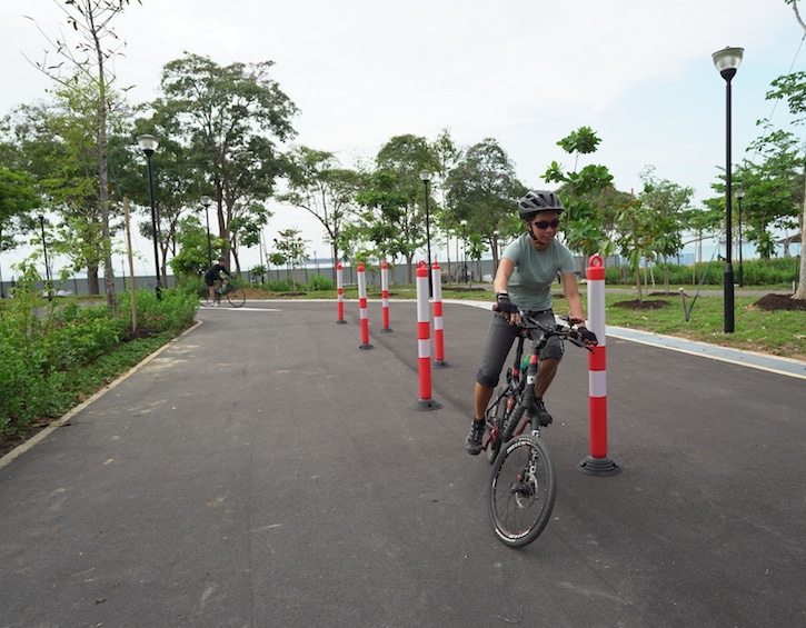 East Coast cycling new cyclist park obstacle course zig-zag