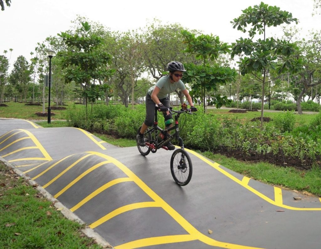 new east coast park cyclist park features bumpy bike tracks