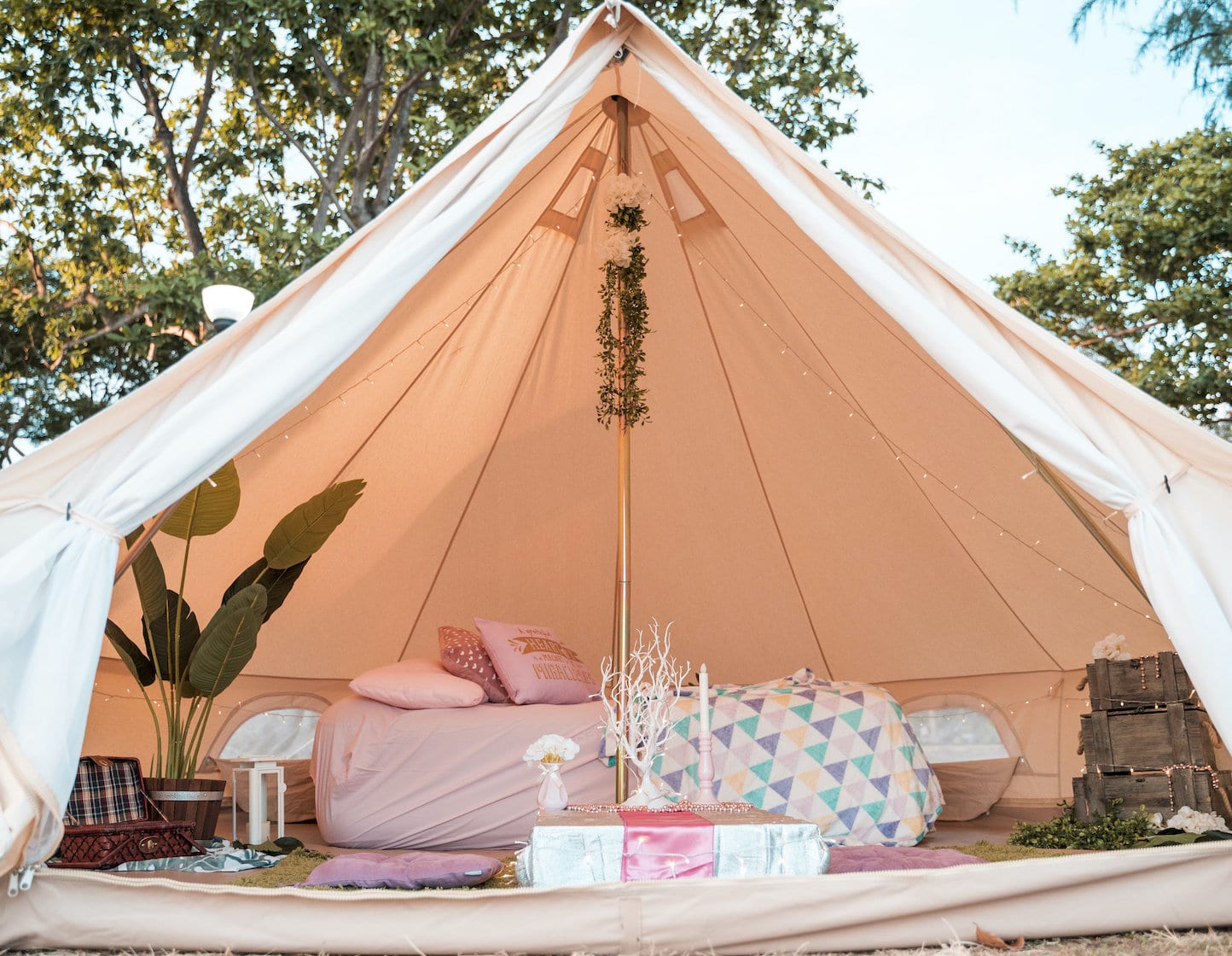 glamping singapore heavenly glamping couple tent pink