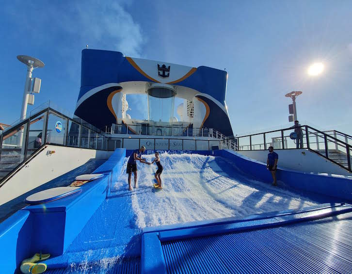 surfing the waverider on royal caribbean cruise ship quantum of the seas