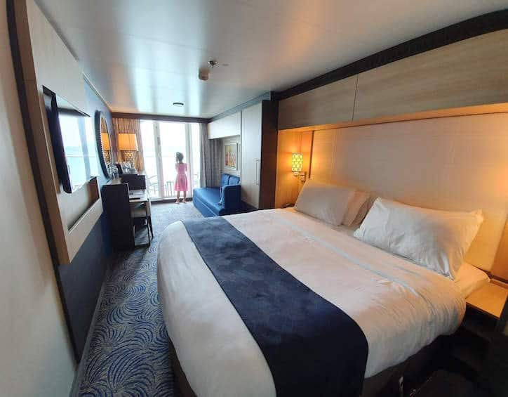 interior of the balcony stateroom on quantum of the seas