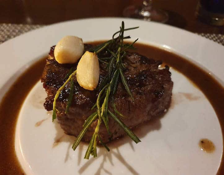 filet mignon at chops grille on royal caribbean cruise ship quantum of the seas