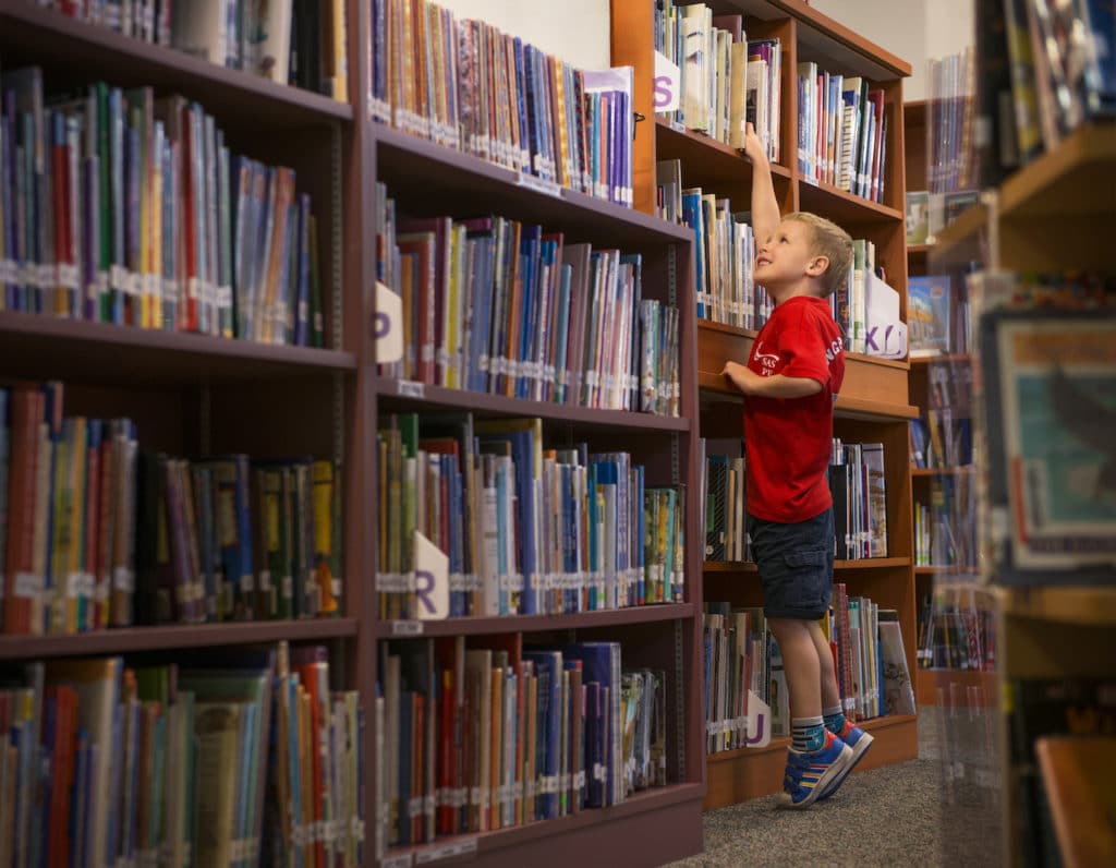 elementary school library at singapore american school