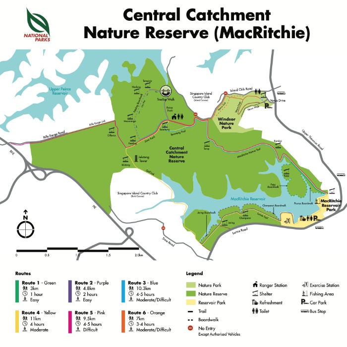 MacRitchie Reservoir Map