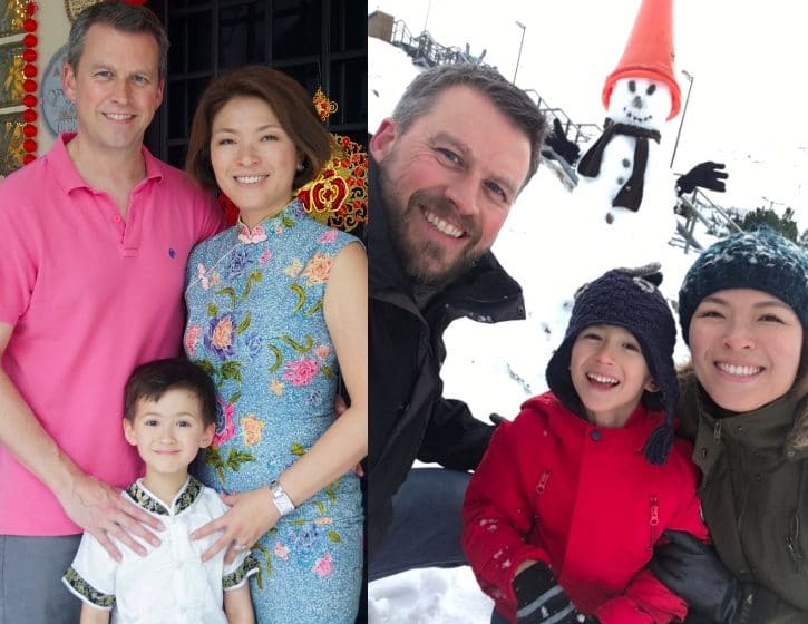 overseas singaporean mama claudine chan in the snow