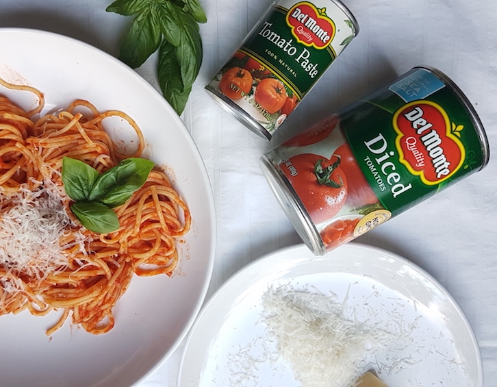 canned foods stocking pantry with del monte