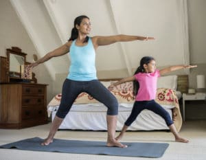 streaming workouts online fitness mother daughter yoga