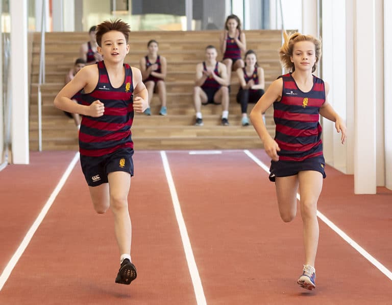 brighton college (singapore) students indoor running track