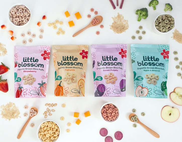 little blossom rice puffs baby kids snacks organic