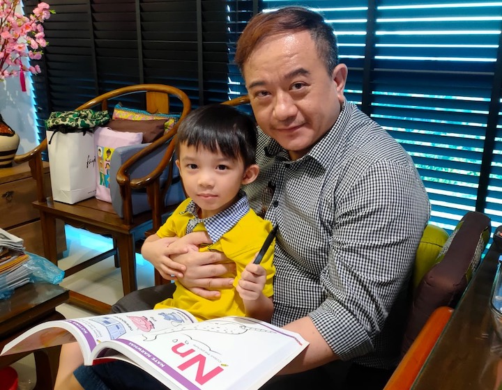 singapore teachers eugene low grange institution principal with son