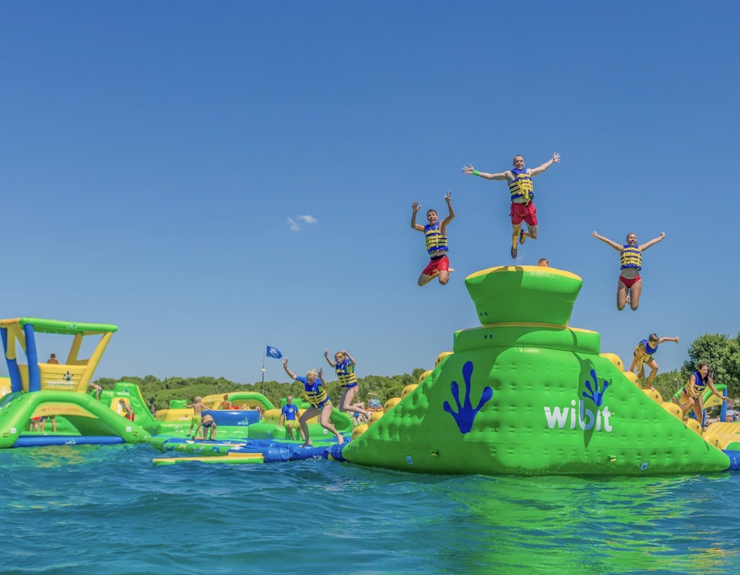 Kids activities in Singapore for small kids and teens - visit HydroDash singapore floating obstacle water park in Sentosa