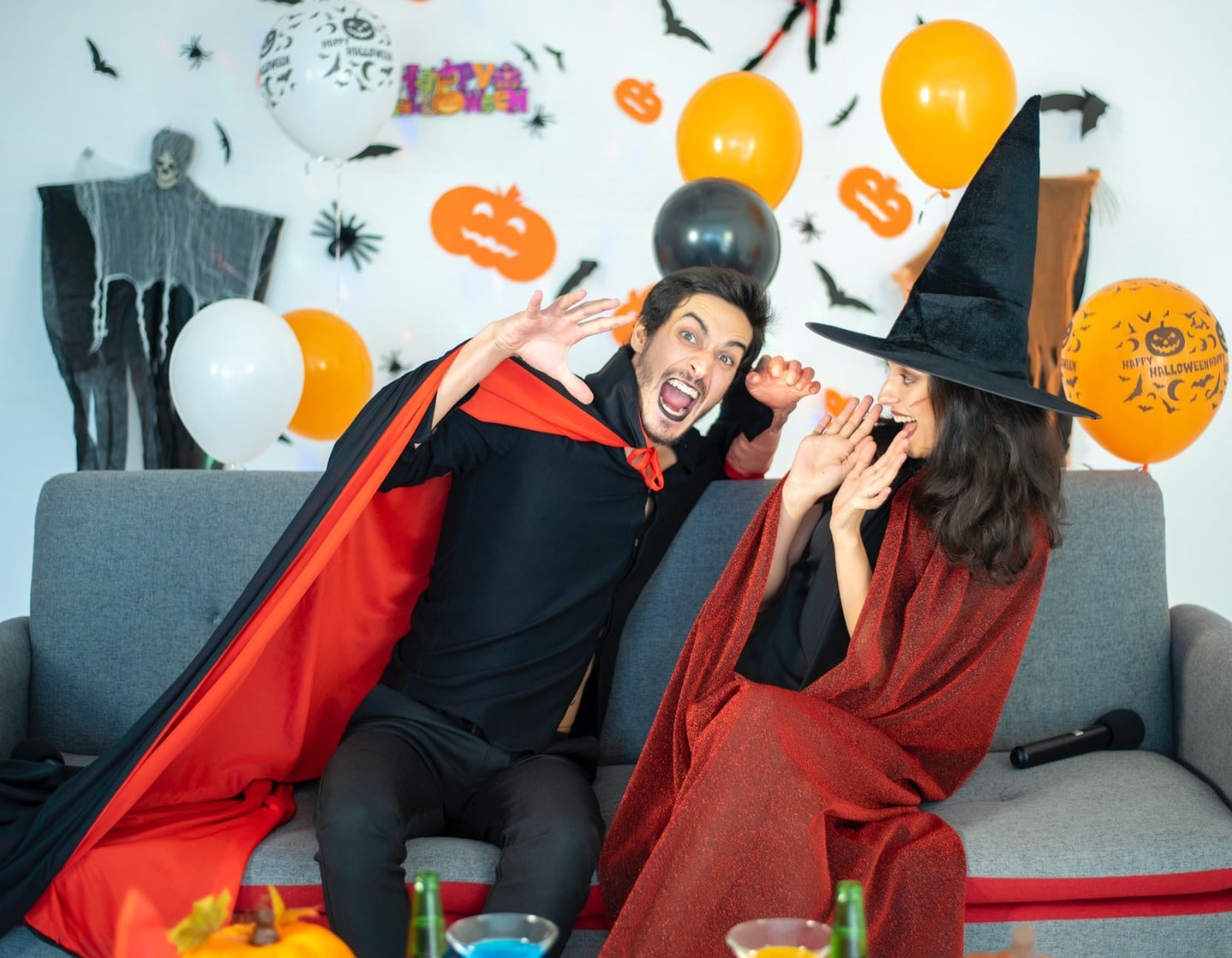 Halloween costumes and decor