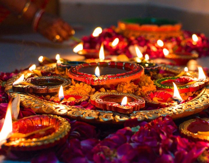 Deepavali in Singapore oil lamps