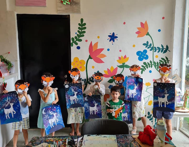 impressions art studio holiday camp paintings