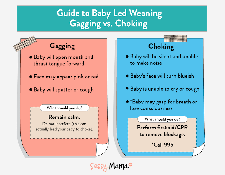 gagging vs choking baby led weaning 