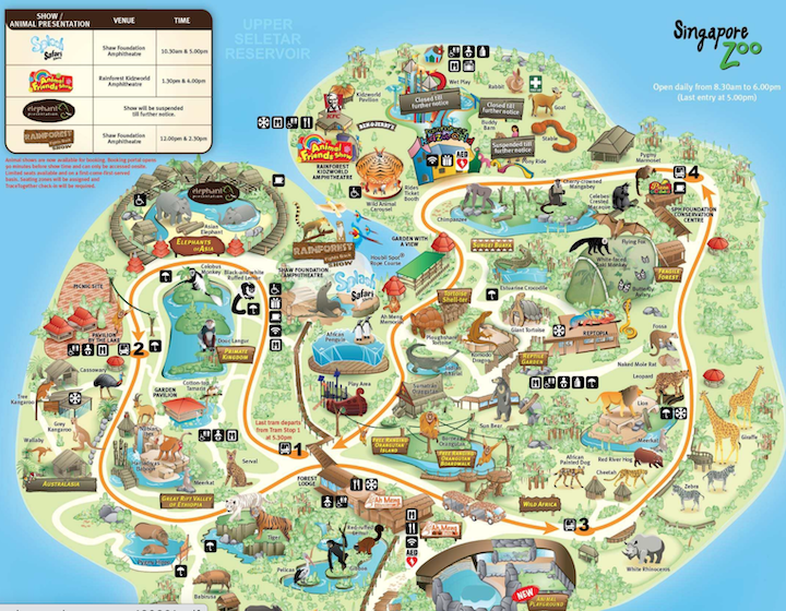 Singapore Zoo Map to plan your WRS park visit