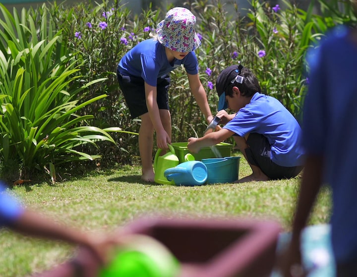 water play at OWIS