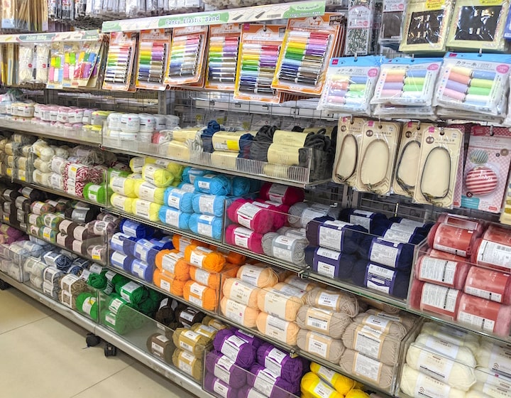 daiso singapore yarn thread sewing knitting supplies