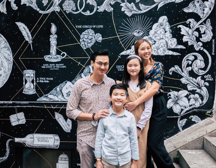 Overseas Mama - Kara Tay, kids and husband in Soho