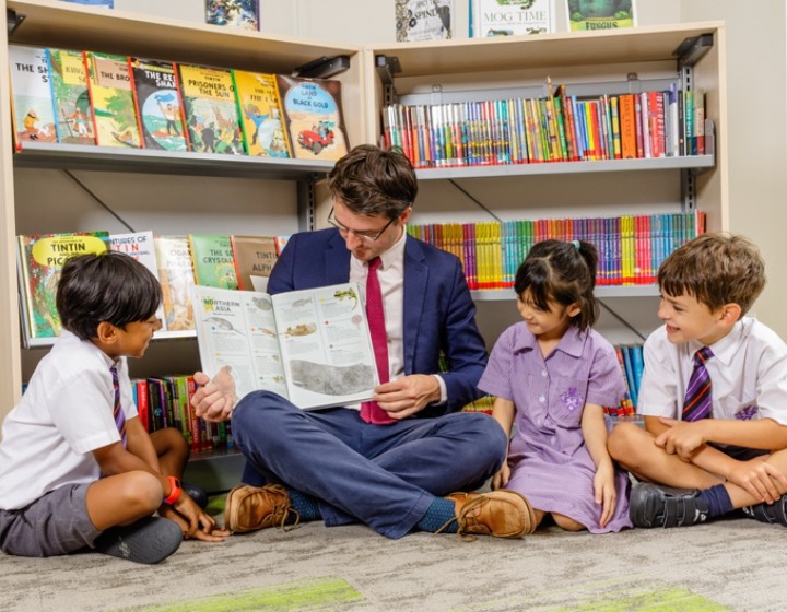 The Perse School Singapore - Children and teacher at reading time