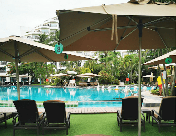 matthew kumar staycation sentosa shangri la empty pool