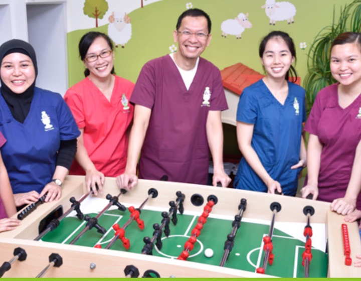 kid-friendly dentist near you with kids activities fussball