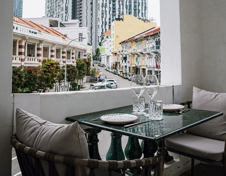 Romantic Restaurants in Singapore clos pasoh dining view