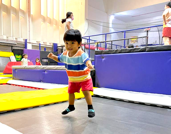 best trampoline park singapore AMPED little boy jumping