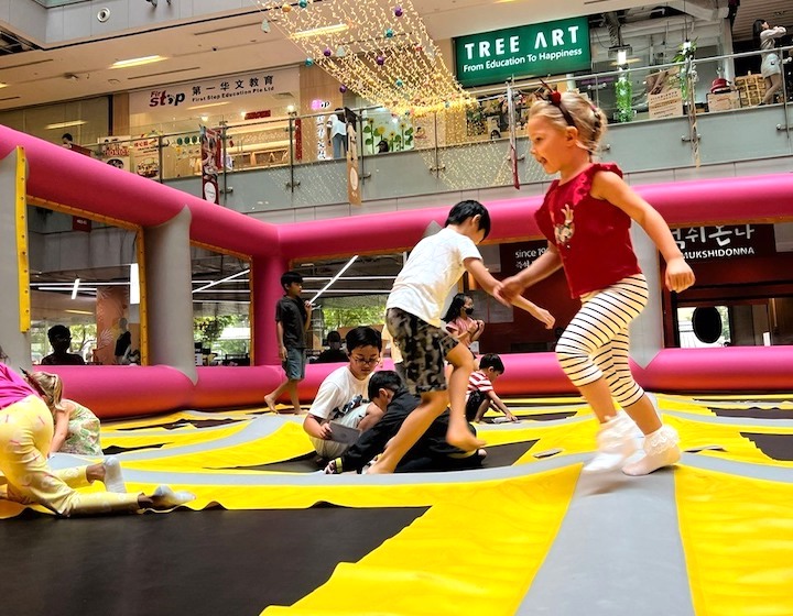 best trampoline parks in singapore jumprrocks little girl jumping